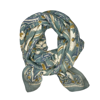SO FAMILY Foulard Dheli Céladon.