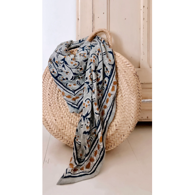 SO FAMILY Foulard Dheli Bleuet.