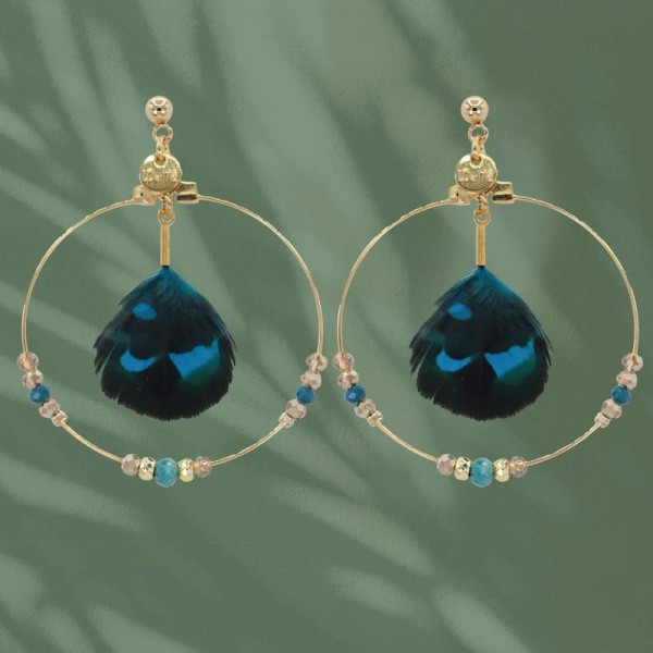 LOETMA Boucles d’oreilles Messina Vert.