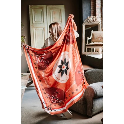 Shanna Foulard Carré Love Brique.