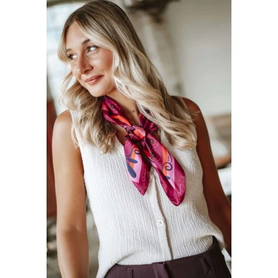 Shanna Foulard Mini Carré Love Bordeaux.