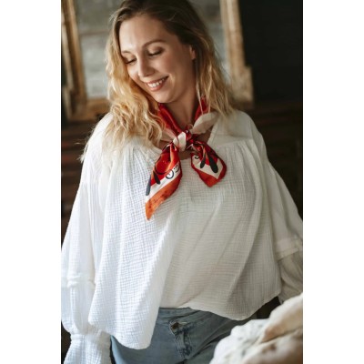 Shanna Foulard Mini Carré Love Brique.