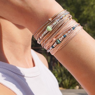 LOETMA Bracelet Silver Turquoise Africaine.