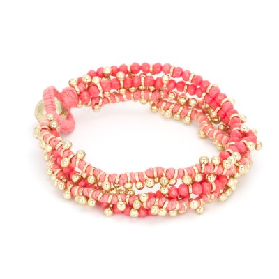 HOUSE OF TUHINA Bracelet Multi Rangs Corail.