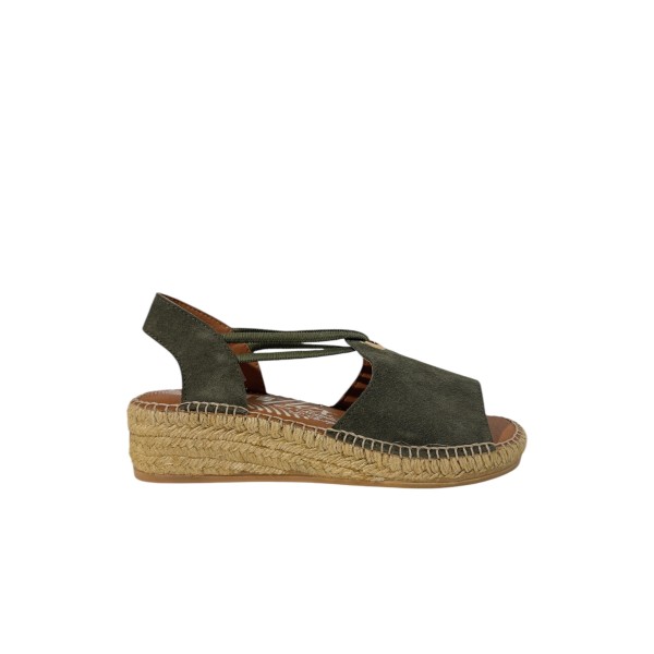 LA MAISON DE L'ESPADRILLE - Nu Pied élastique - Kaki